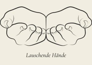 Zeichnung zweier Hände, die einen offenen Teller bilden